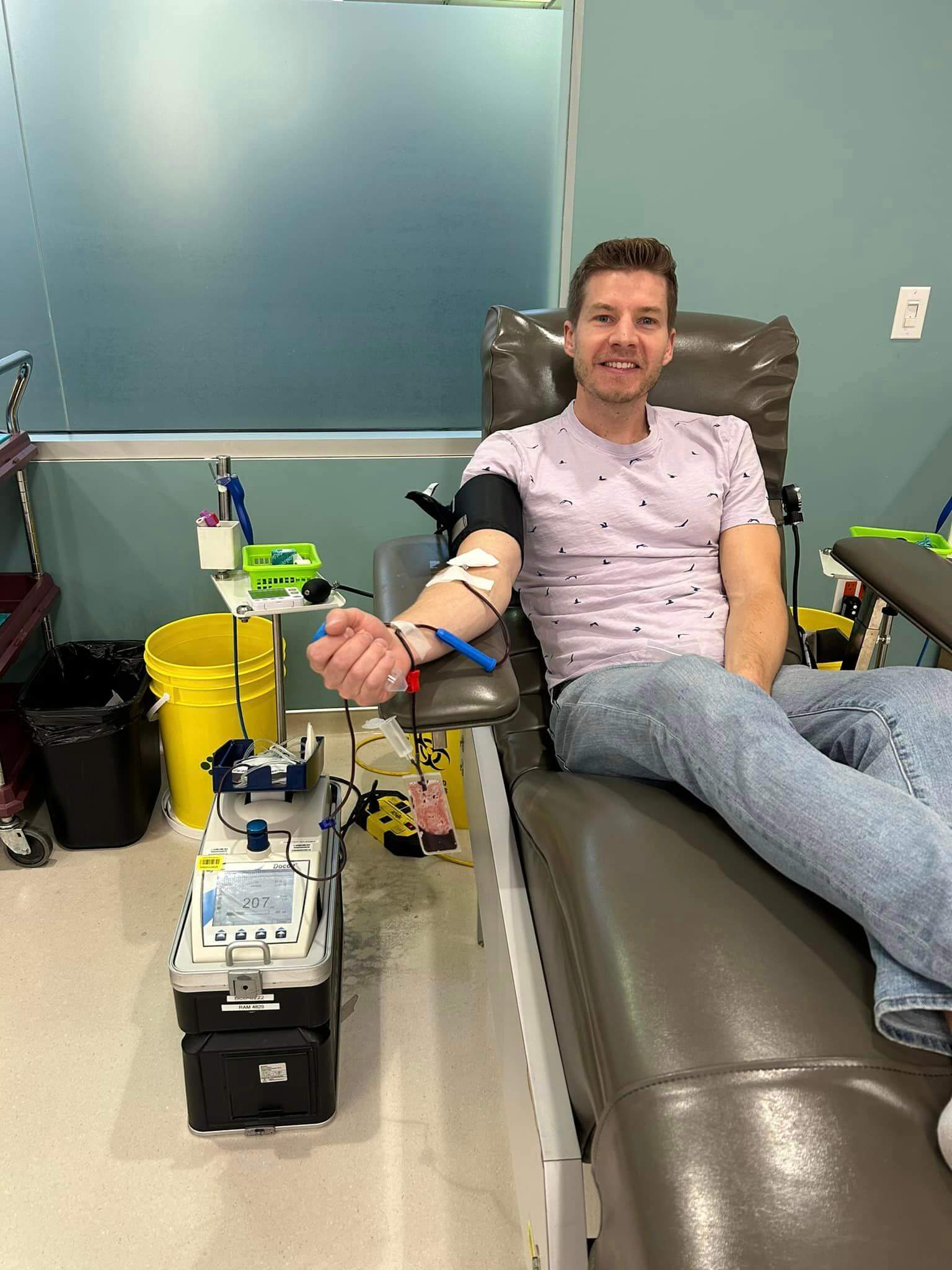 Man donating blood